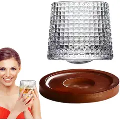 GENERICO - 160ml Vasos De Whisky Vaso De Vidrio Giratorio Con Soporte