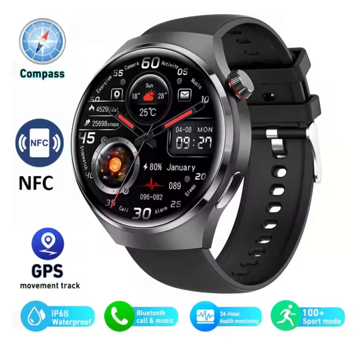 GENERICO - Reloj inteligente GT4 PRO Lleva el universo en tu muñeca