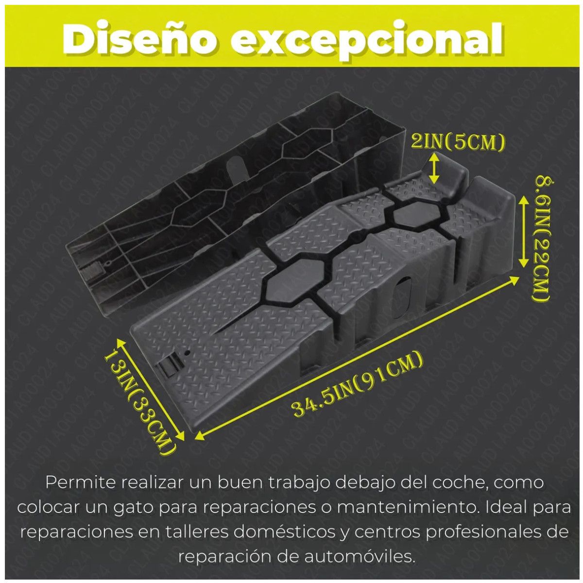 KUANGYE - Rampas Automóviles Capacidad 2-3t Pack De 2 Unidades