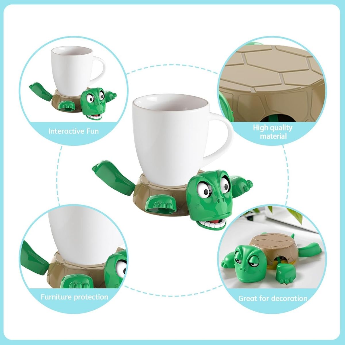 GENERICO - Posavasos Tortuga Interactiva Movimiento 3d