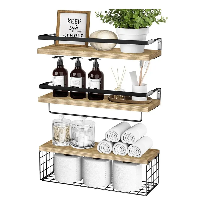 EVERSO - Repisas Flotantes De Pared X3 Estante Organizador Para Baño