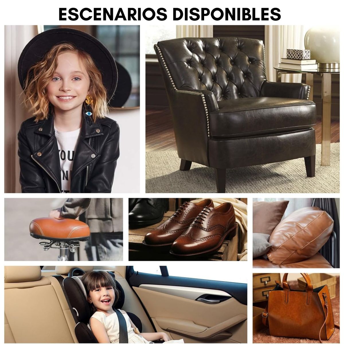 GENERICO - Parche Reparador Cuero Autoadhesivo 50x120cm Para Sofá Auto