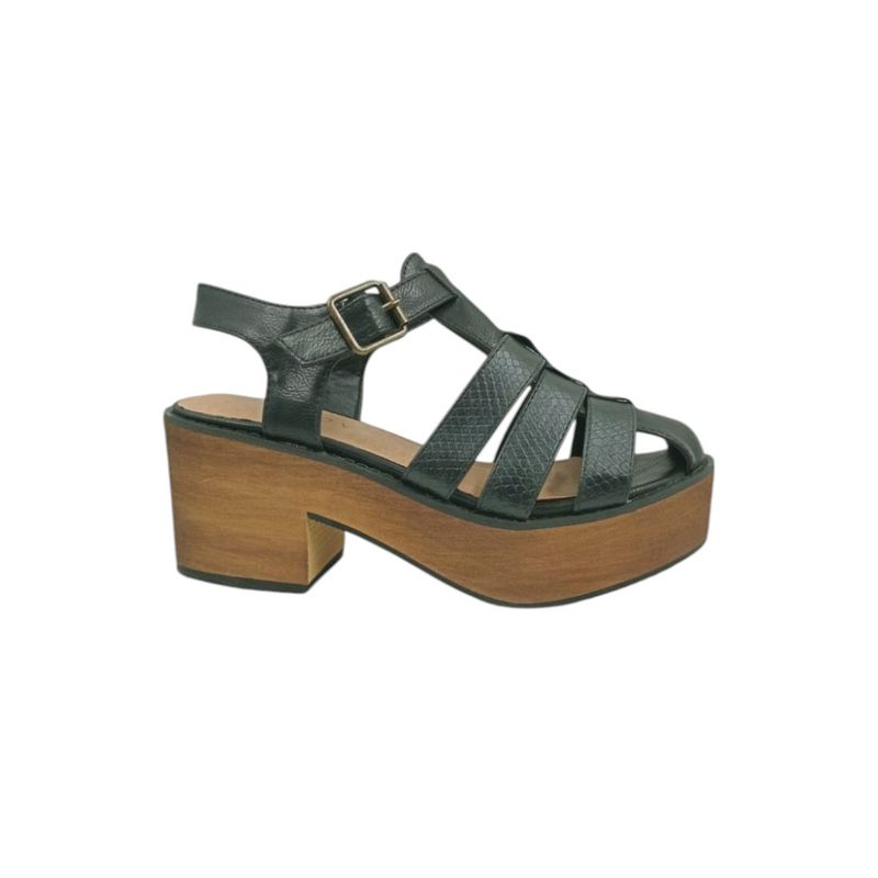 HERIEL - Sandalia Negra Plataforma Mujer
