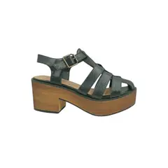HERIEL - Sandalia Negra Plataforma Mujer