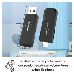 GENERICO - Lector Memoria Tarjeta 2en1 Micro Sd Pc Usb 2.0 Tipo C Blanco