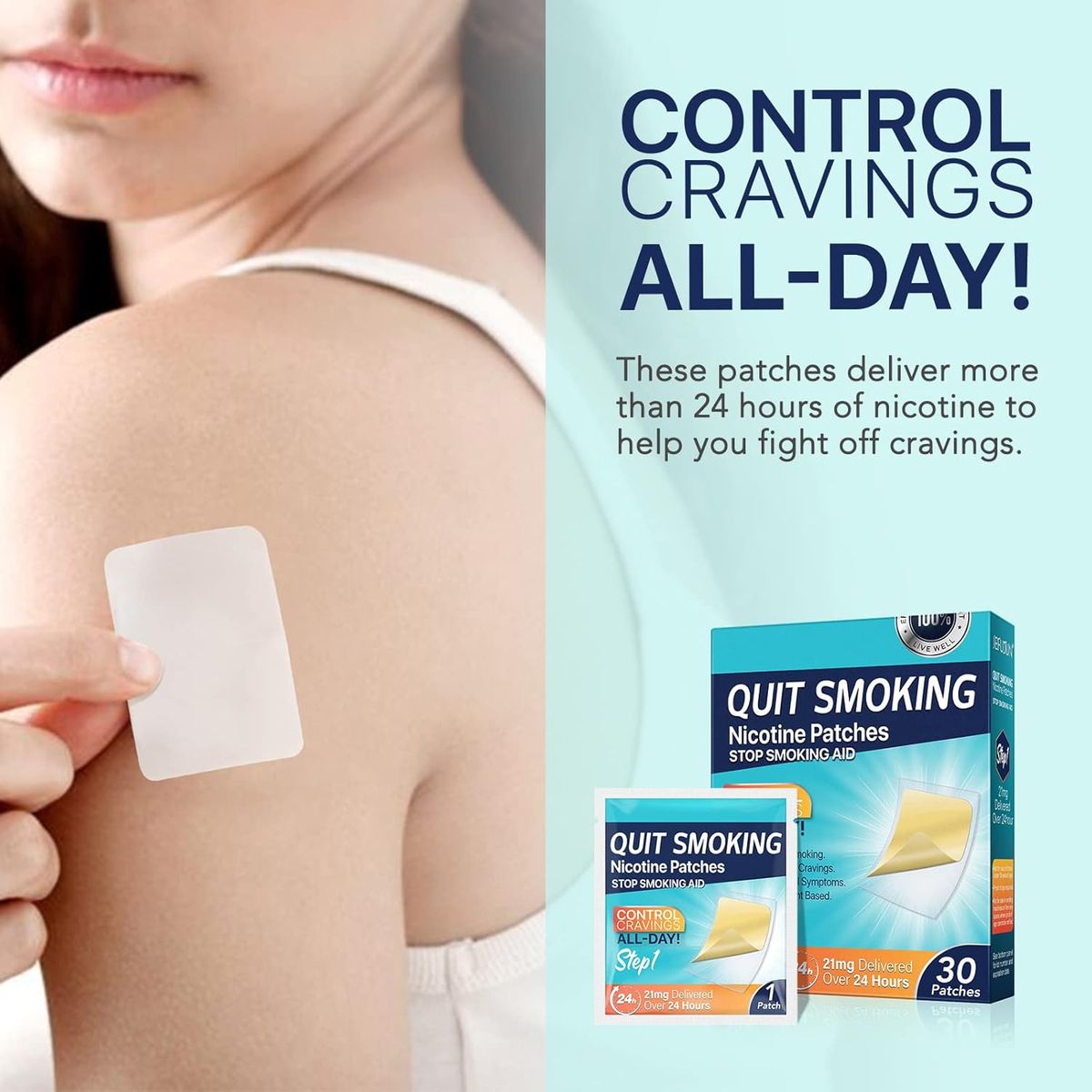GENERICO - Parches Cq 21mg Step 1 Para Dejar De Fumar 30 Unid