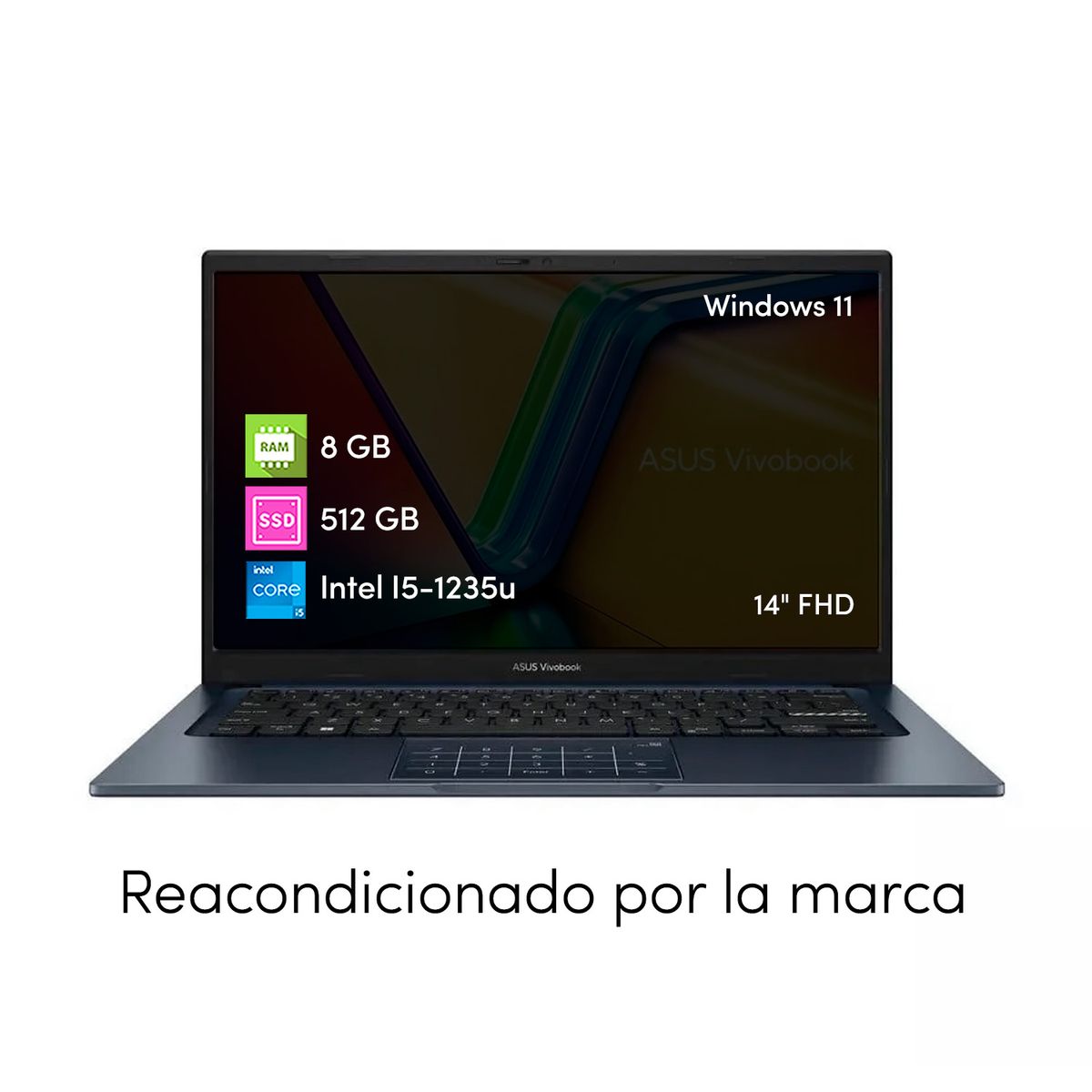 ASUS - Notebook Asus Vivobook Intel i5 8GB 512GBSSD 14 FHD Win11