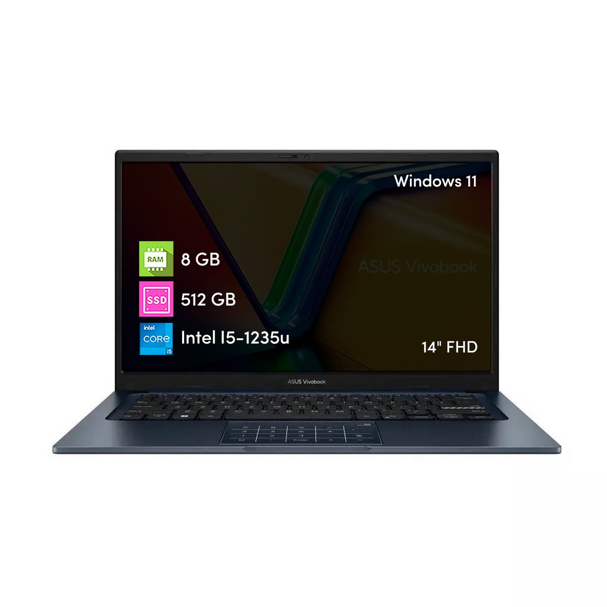 ASUS - Notebook Asus Vivobook Intel i5 8GB 512GBSSD 14 FHD Win11