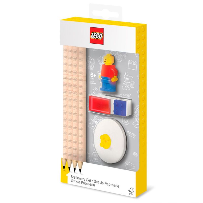 GENERICO - JUEGO DE LAPICES LEGO CON MINIFIGURA SANTOKI