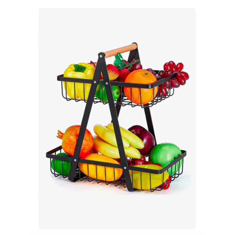GENERICO - Organizador de Cocina 2 Niveles Frutero Vegetales Panera