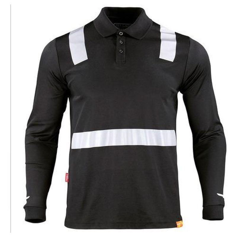 T-WORLD - Polera Cuello Camisero Cinta Hibrida Reflectante Manga Larga - Gris