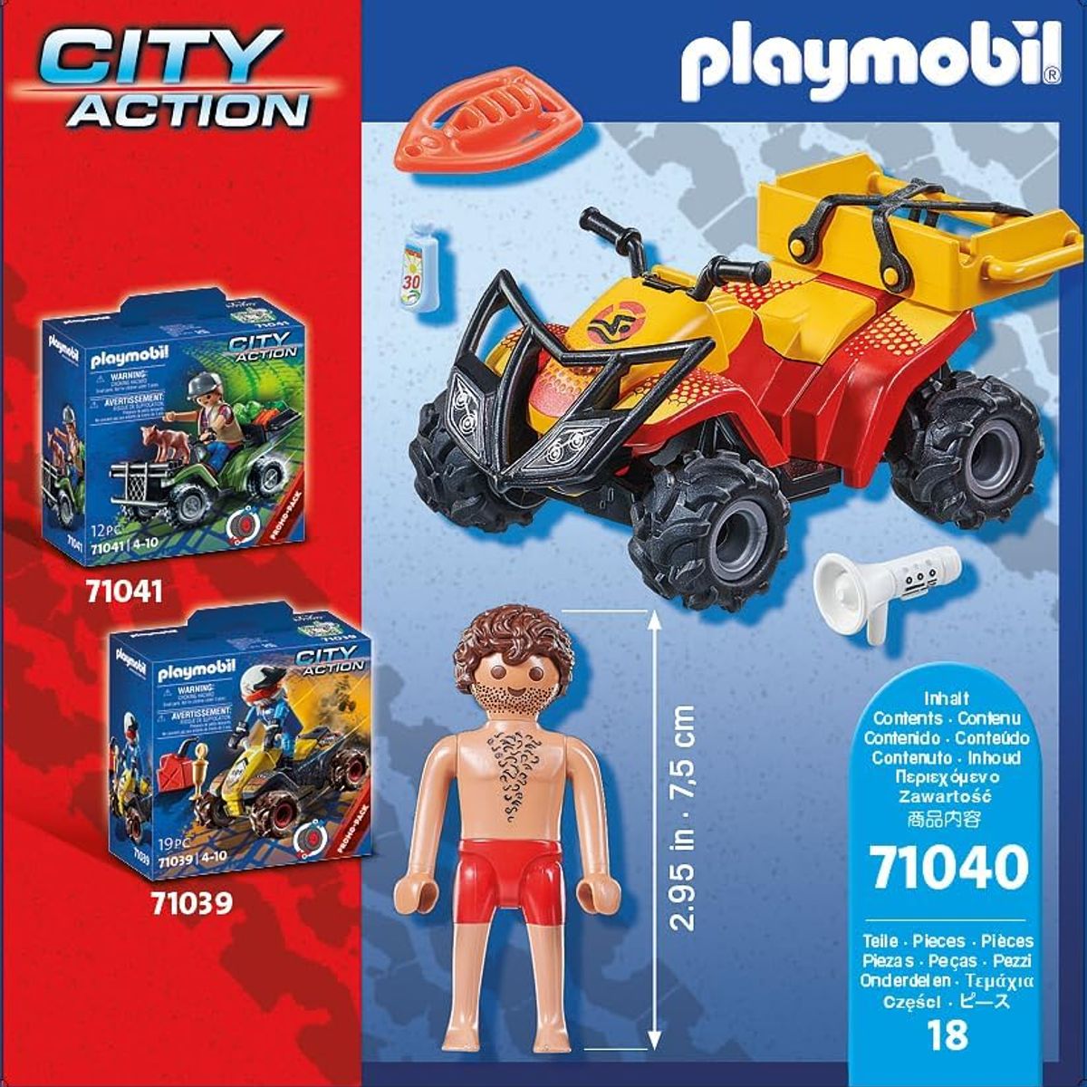 PLAYMOBIL - PLAYMOBIL CUATRICICLO DE PATRULLA DE PLAYA PM 71040