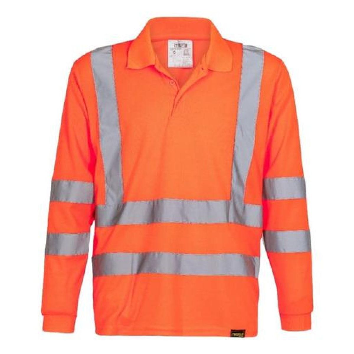 T-WORLD - Polera Piqué Dry Fit Manga Larga Con Cinta Reflectiva - Naranja