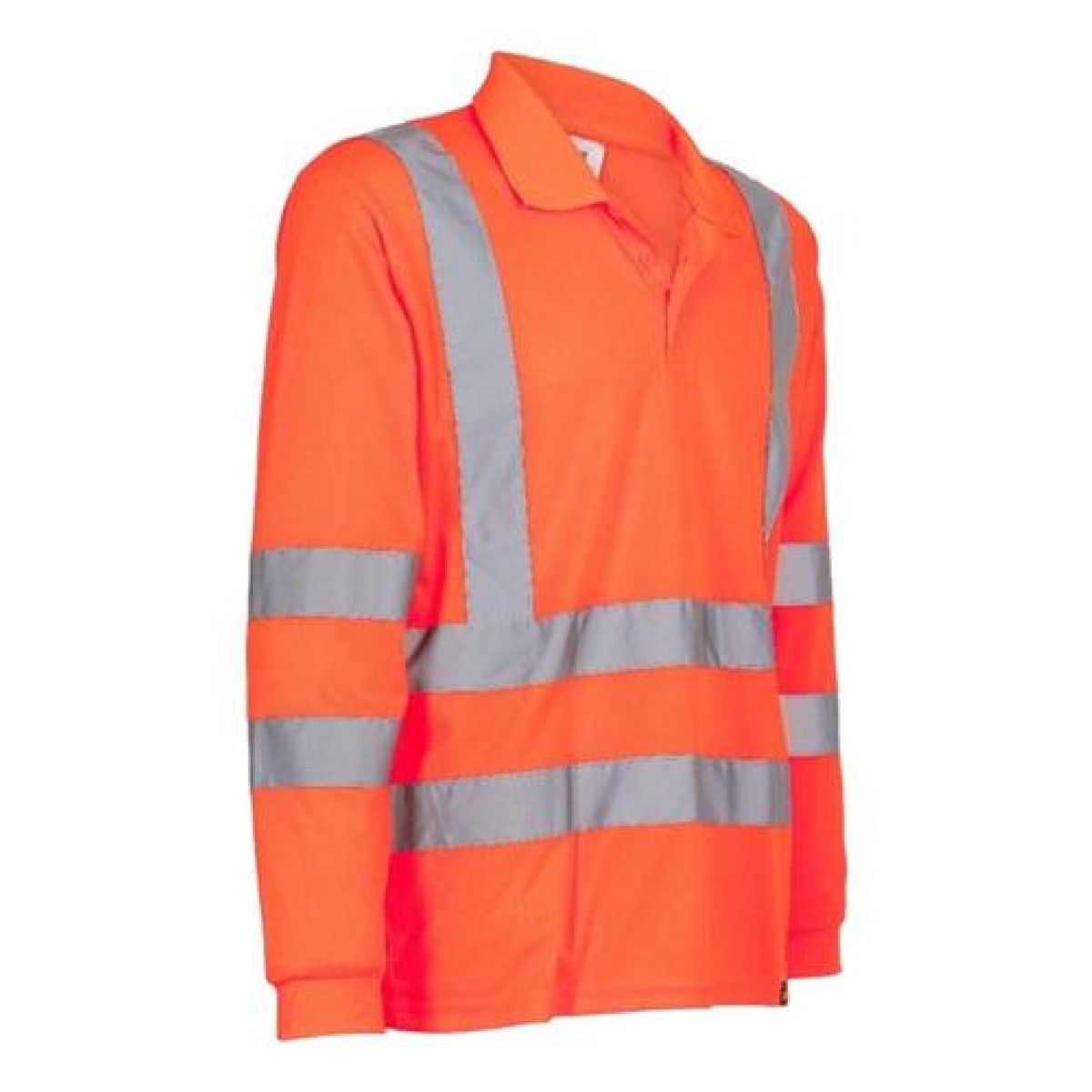 T-WORLD - Polera Piqué Dry Fit Manga Larga Con Cinta Reflectiva - Naranja