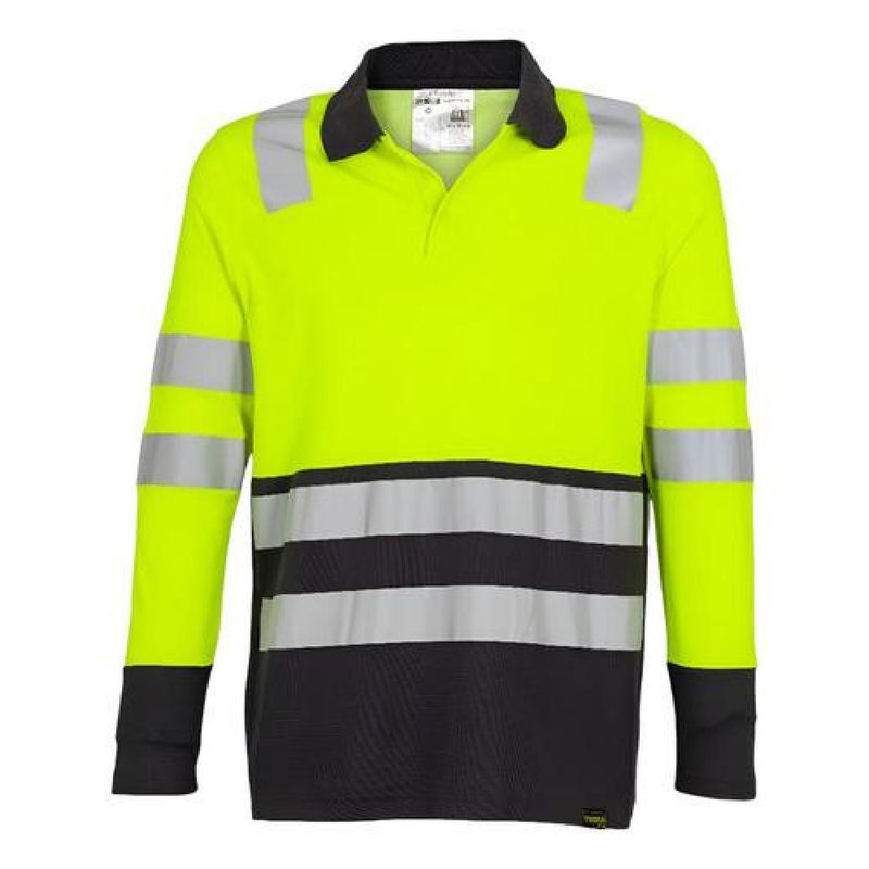 T-WORLD - Polera Cuello Pique Alta Visibilidad Bi Color Ml Hombre - Naranja