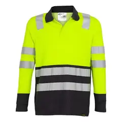 T-WORLD - Polera Cuello Pique Alta Visibilidad Bi Color Ml Hombre - Naranja