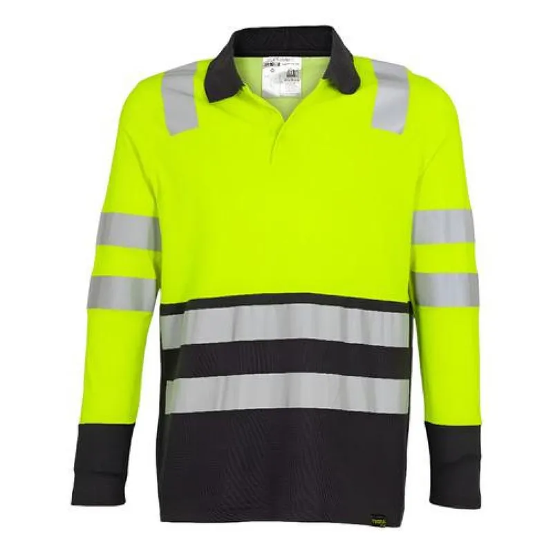 T-WORLD - Polera Cuello Pique Alta Visibilidad Bi Color Ml Hombre - Naranja