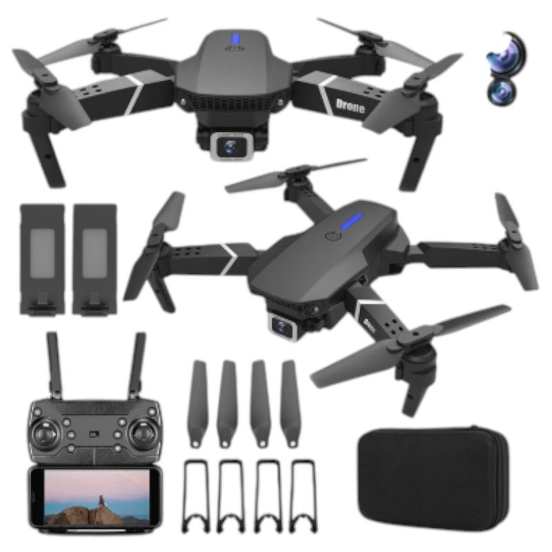 GENERICO - Dron E88 MAX Camara Dual 4K Alcance 100m Control Facil App Android iOS