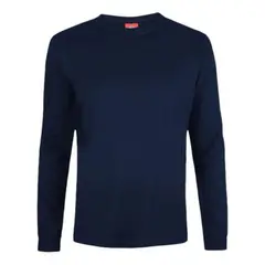 T-WORLD - Polera Algodón Cuello Redondo Manga Larga - Gris
