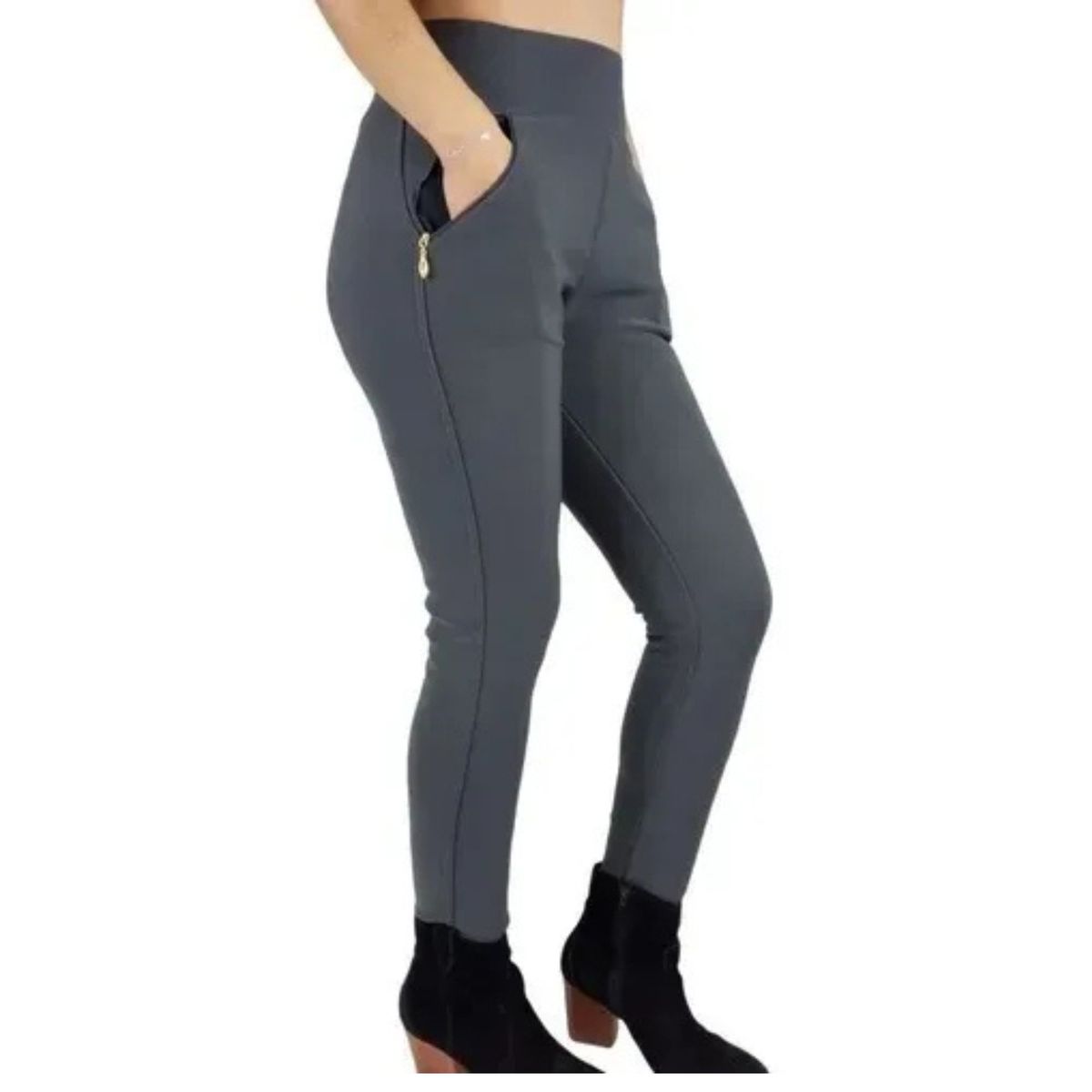 LOOK SHOP - PANTALON CALZA FORRO PIEL BOLSILLO CIERRE M A XL O597