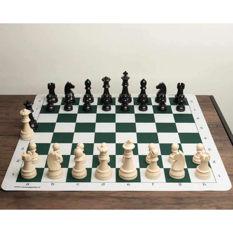 NACION AJEDREZ - Tablero De Ajedrez Profesional De Goma Con Set Piezas Abs