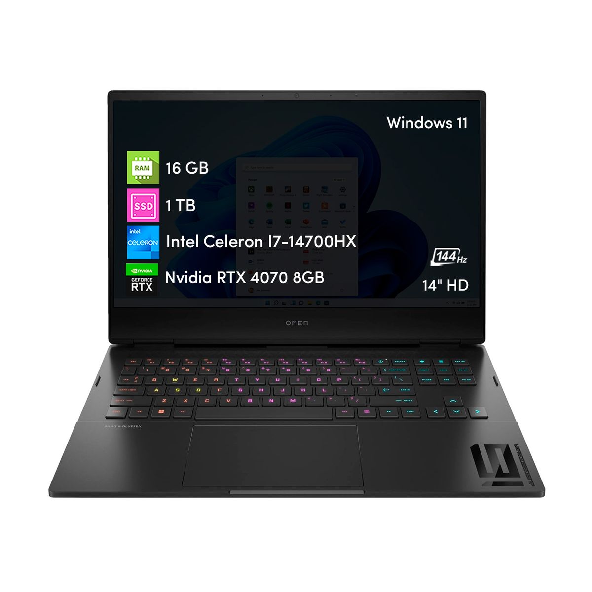HP - Notebook Gamer HP Omen i7 14va 16GB 1TBSSD RTX4070 16 FHD Win11