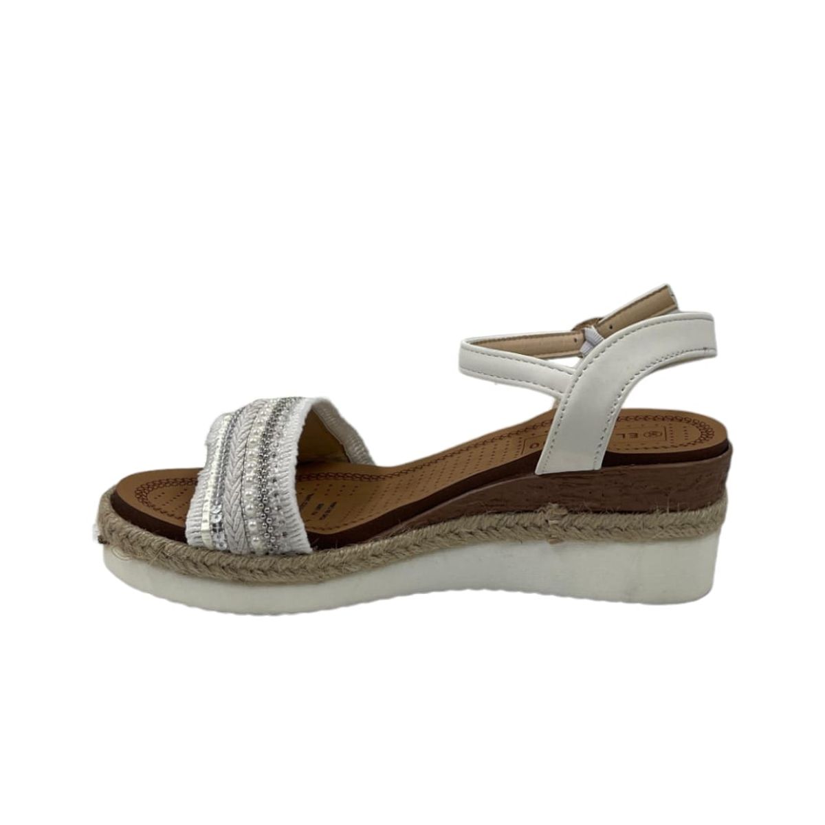 HERIEL - Sandalia Blanca Flecos Plataforma