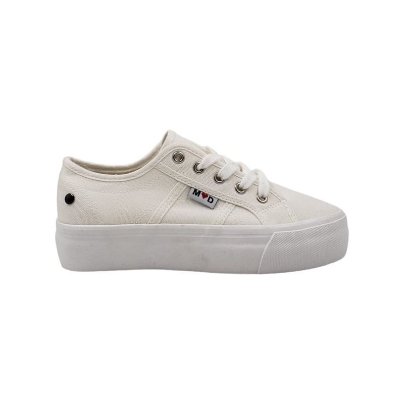 HERIEL - Zapatilla Blanca Lona Mujer