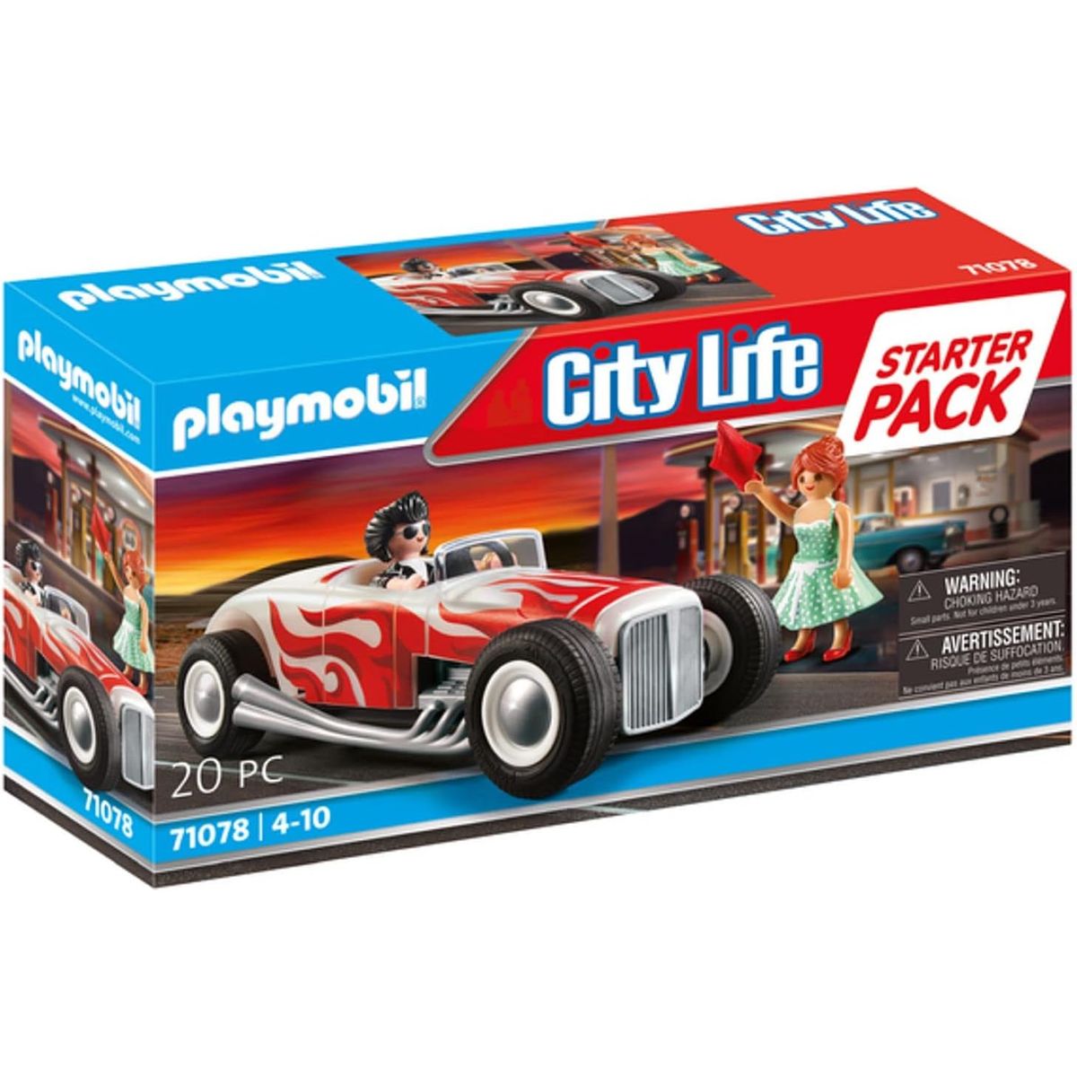 PLAYMOBIL - PLAYMOBIL PAQUETE DE INICIO HOT ROD PM71078