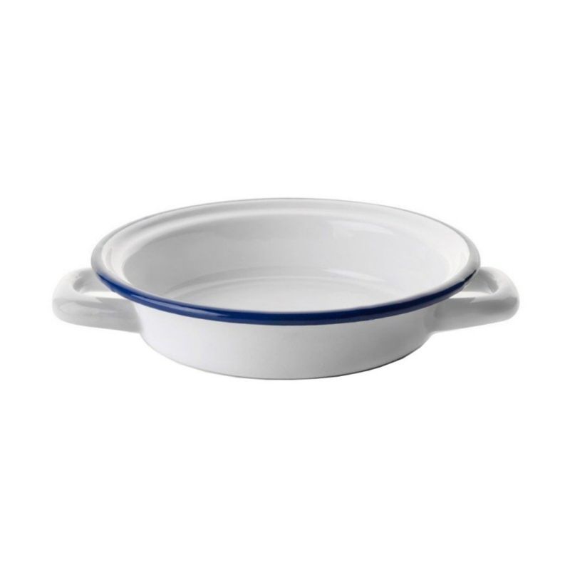 IBILI - Paila Acero Esmaltado Blanco y Azul 14cm Ibili
