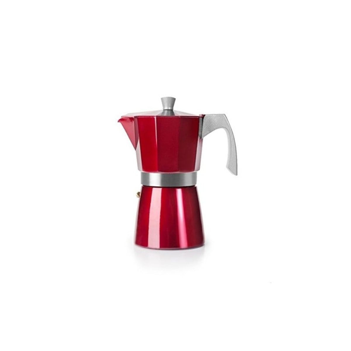 IBILI - Cafetera Italiana Express 600ml Aluminio Rojo Evva Ibili