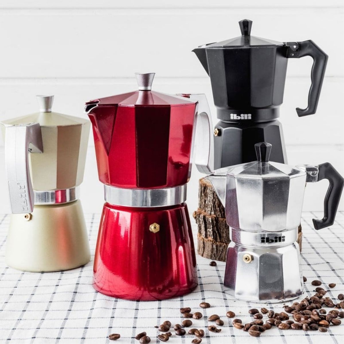 IBILI - Cafetera Italiana Express 600ml Aluminio Rojo Evva Ibili