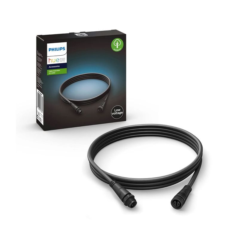 PHILIPS - CABLE DE EXTENSIÓN PHILIPS HUE JARDÍN 2.5M NEGRO