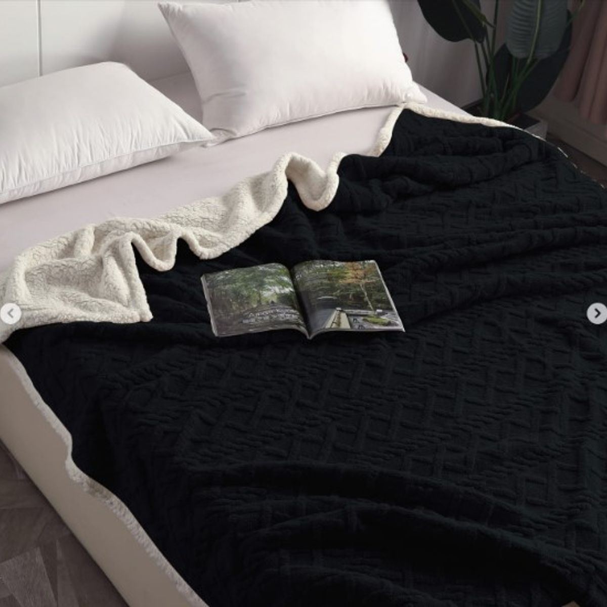 GENERICO - FRAZADAS TRENZADAS CON CHIPORRO UNICOLOR 2 PLAZA 200X230CM TF