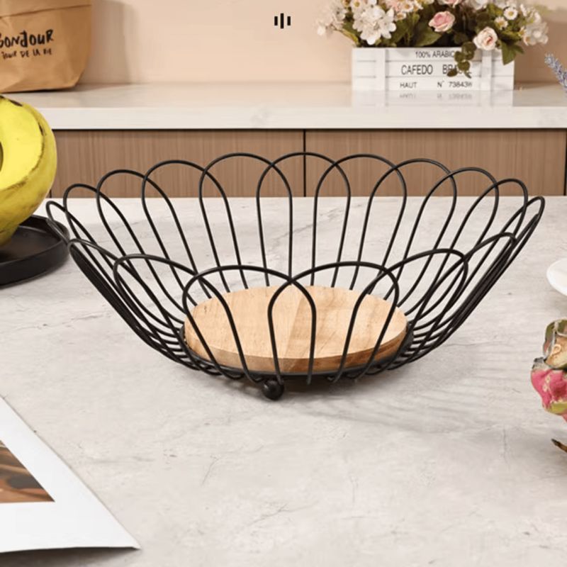 HOMESTAR - Cesta De Frutas Verduras Metalica 29cm