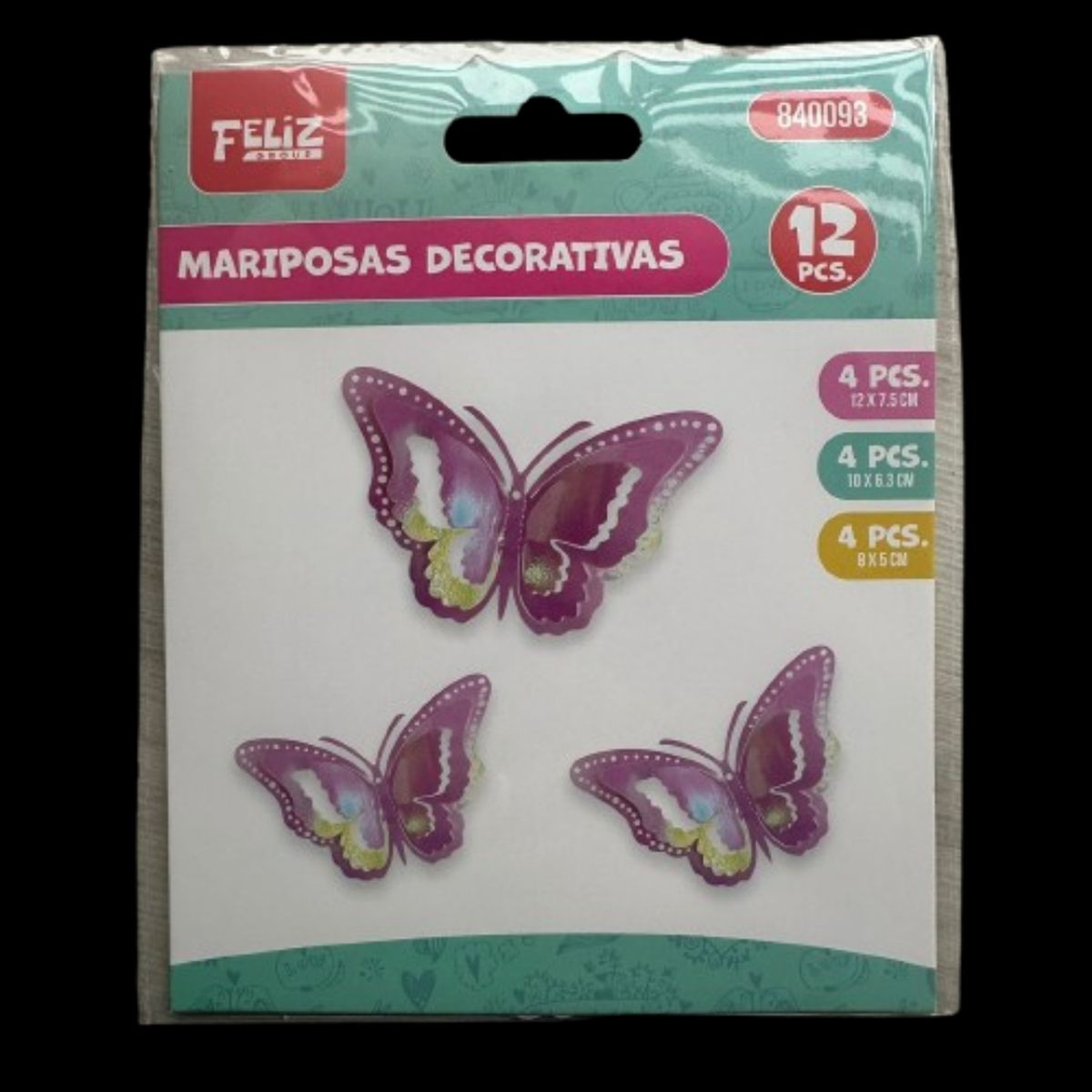 GENERICO - Topper Mariposas Decorativas Rosada Tornasol 12 pcs
