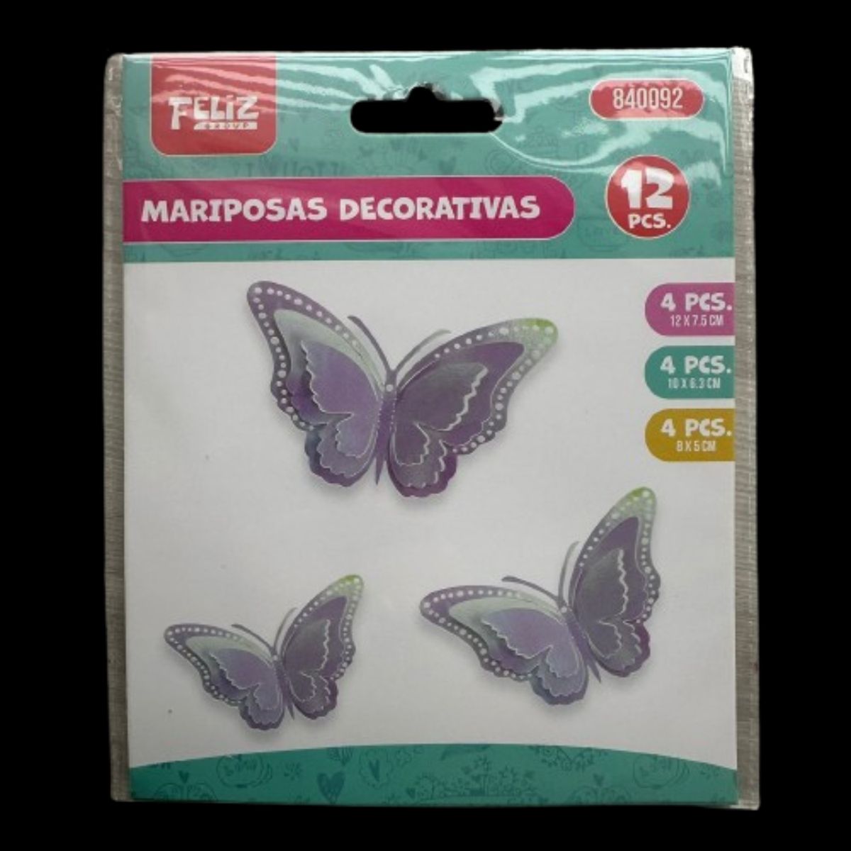 GENERICO - Topper Mariposas Decorativas Purpura Tornasol 12 pcs
