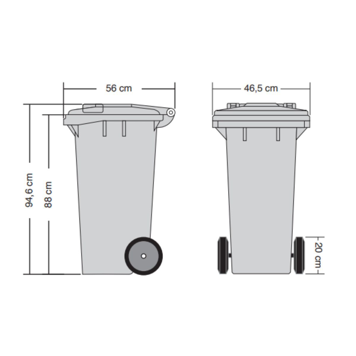 GENERICO - Basurero con tapa alta densidad 120 Lt