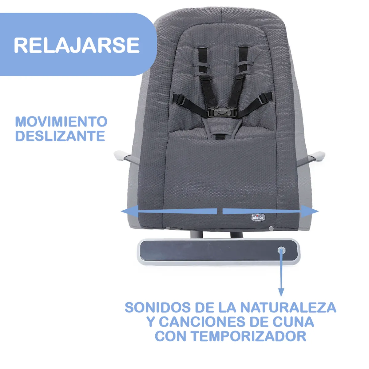CHICCO - Silla mecedora electronica Rhythm N Sound de chicco, gris