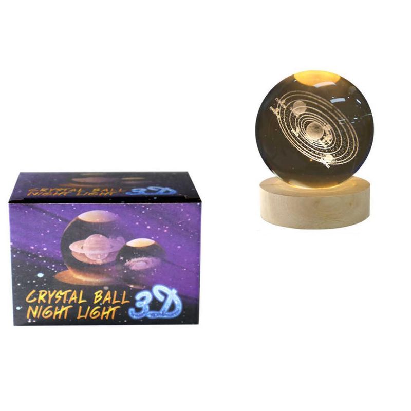 GENERICO - Lampara Led 3D Sistema Solar Bola De Cristal