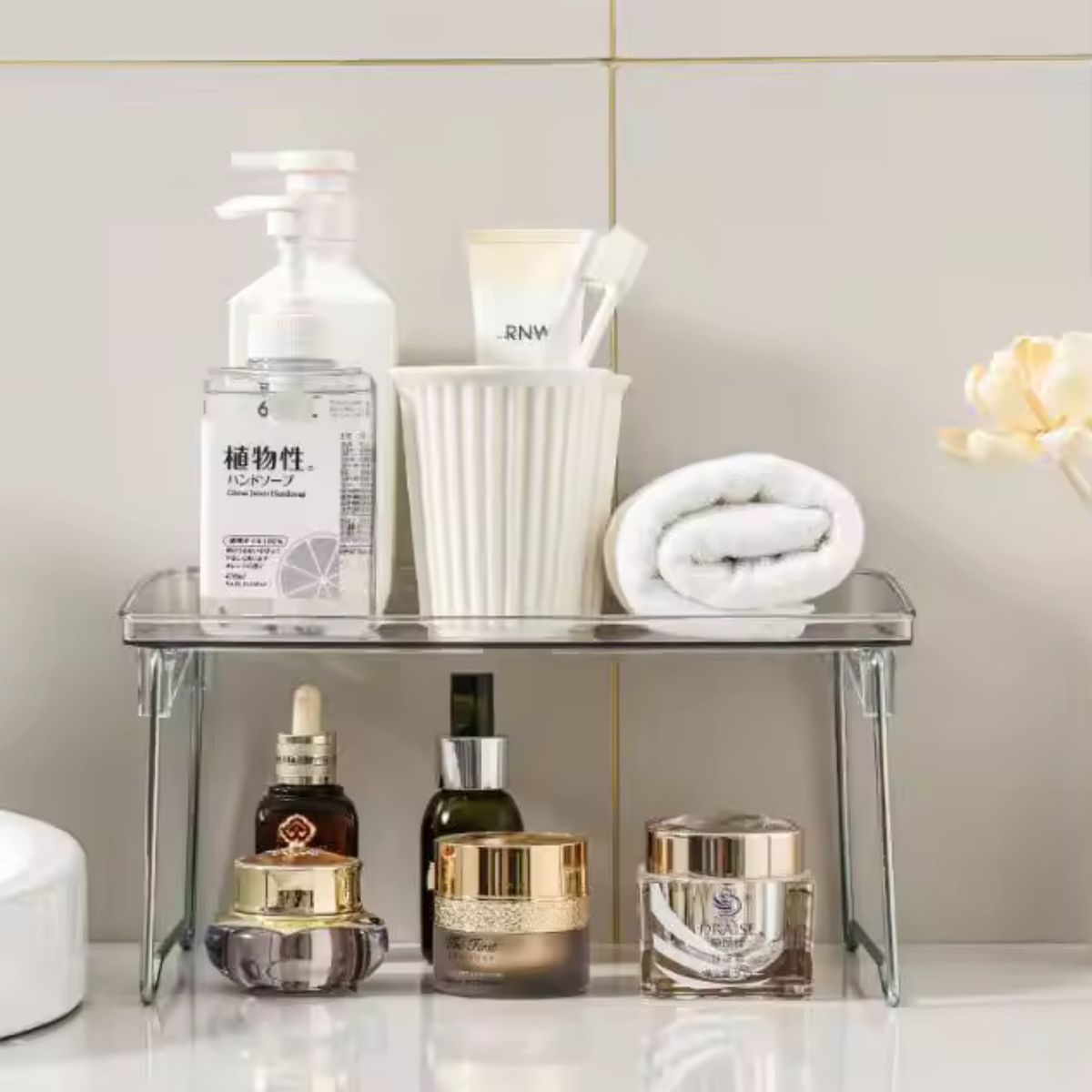 HOMESTAR - Organizador Cocina Bano Plegable Elevable Transparente