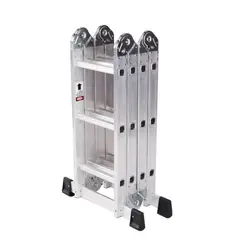 GENERICO - Escalera 12 peldaños articulada aluminio 150kg 36mt Uro