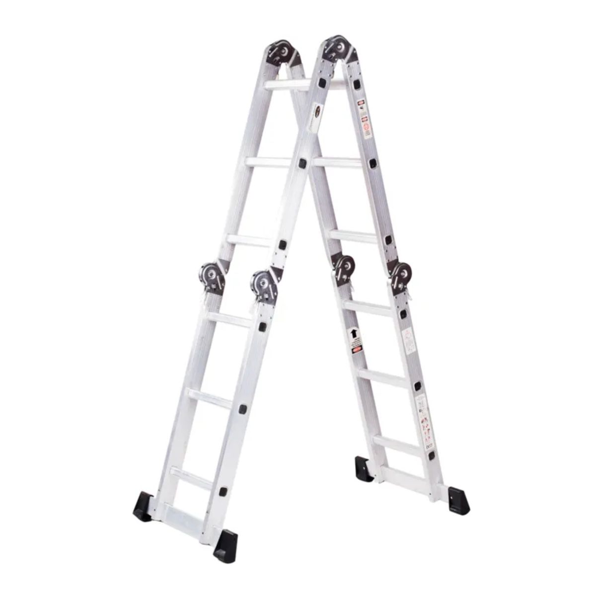 GENERICO - Escalera 12 peldaños articulada aluminio 150kg 3.6mt Uro