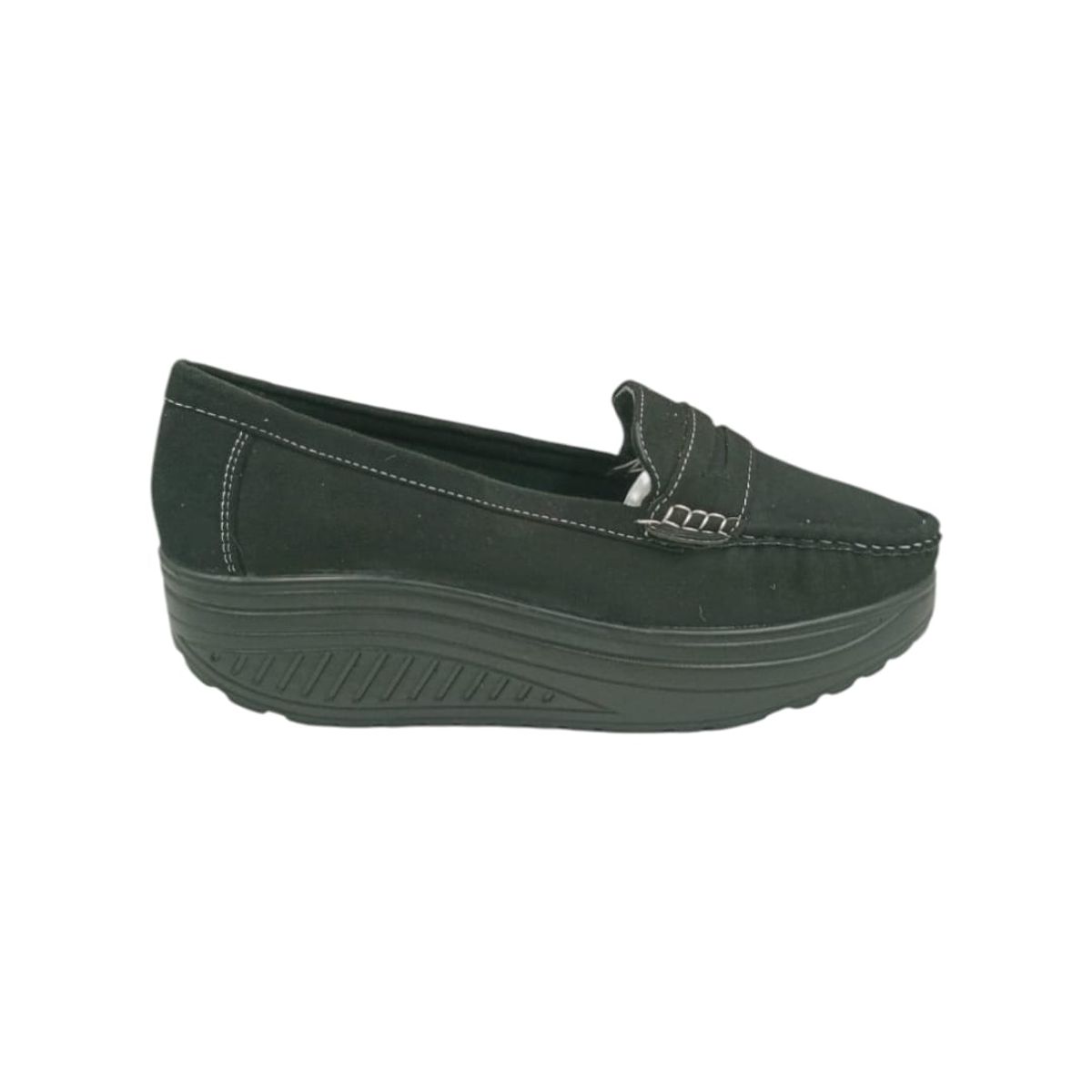 HERIEL - Mocasín Negro Plataforma Mujer