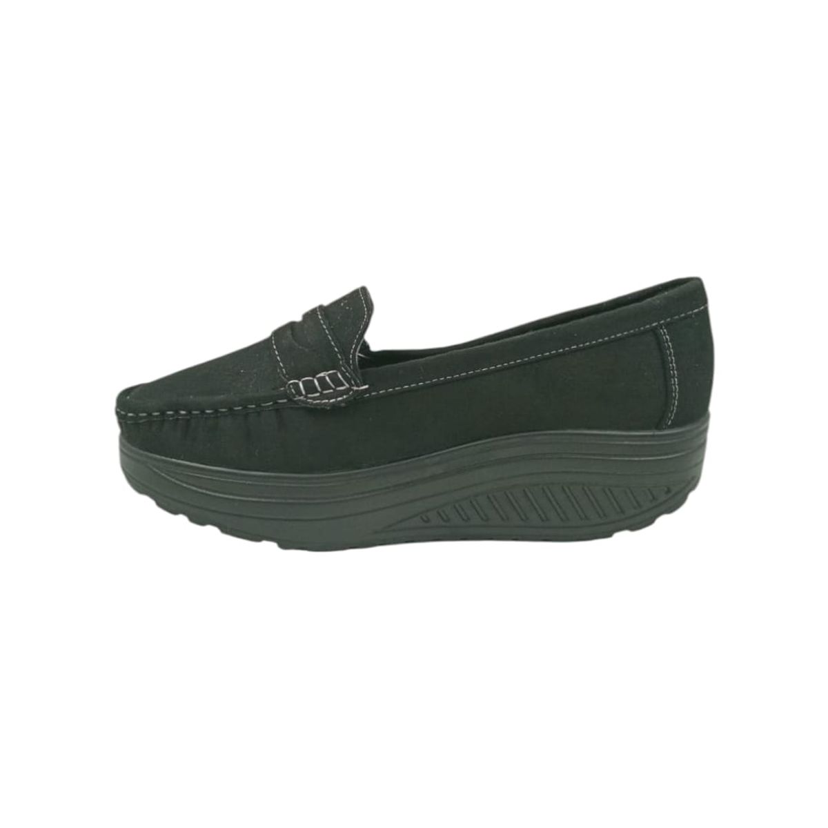 HERIEL - Mocasín Negro Plataforma Mujer