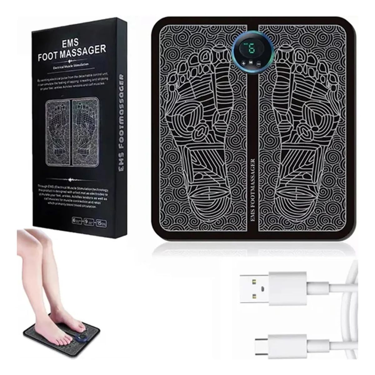 GENERICO - Masajeador De Pies Eléctrico Estimulador Muscular Acupuntura