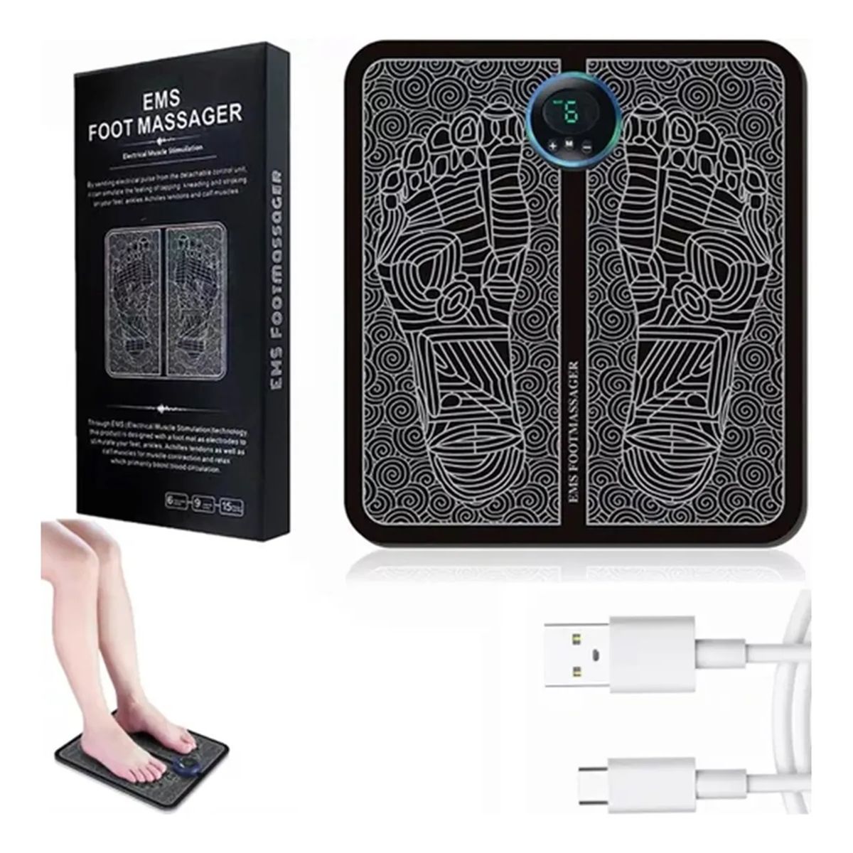 GENERICO - Masajeador De Pies Eléctrico Estimulador Muscular Acupuntura