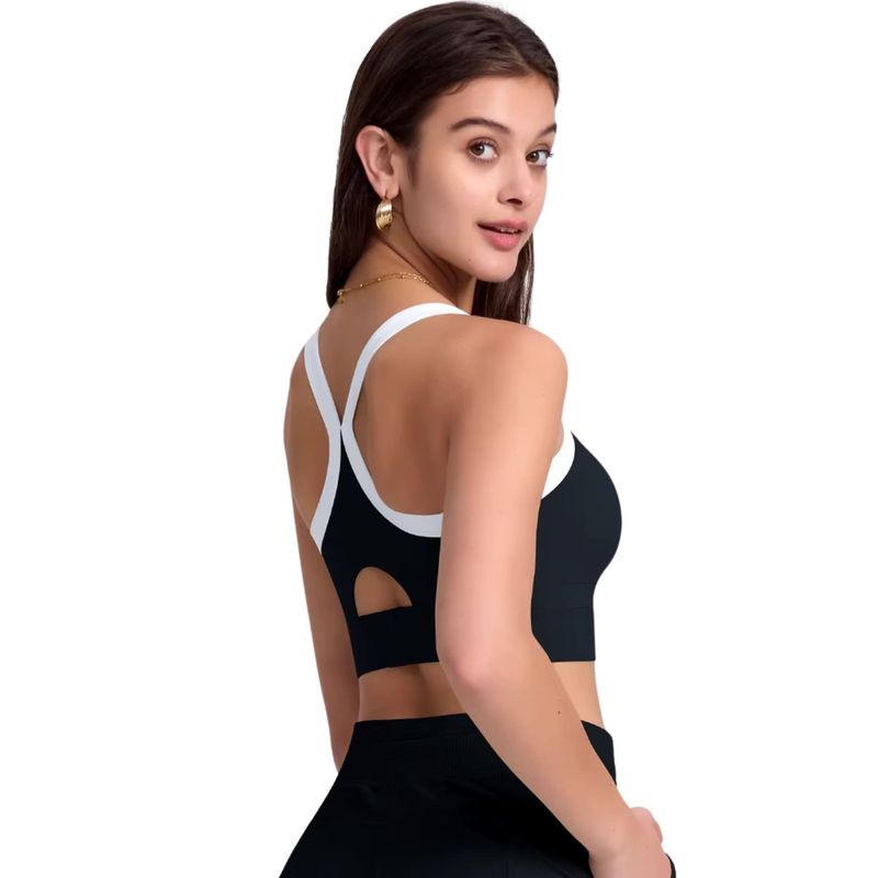 SUKHA - Top sin Manga con Blanco Sukha Negro