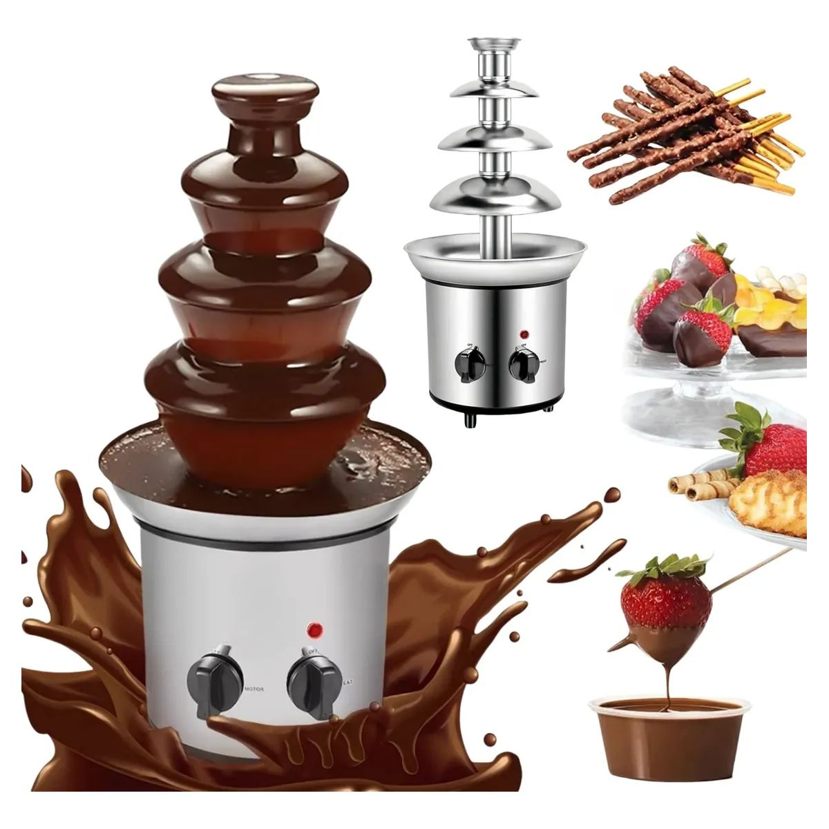 GENERICO - Fuente De Chocolate Cascada Maquina De Fusion Para Fiestas Y Eventos FIGOIMPORT