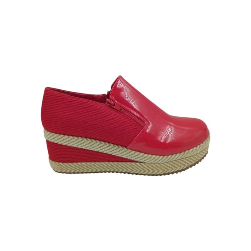HERIEL - Zapato Panchita Roja Charol Plataforma